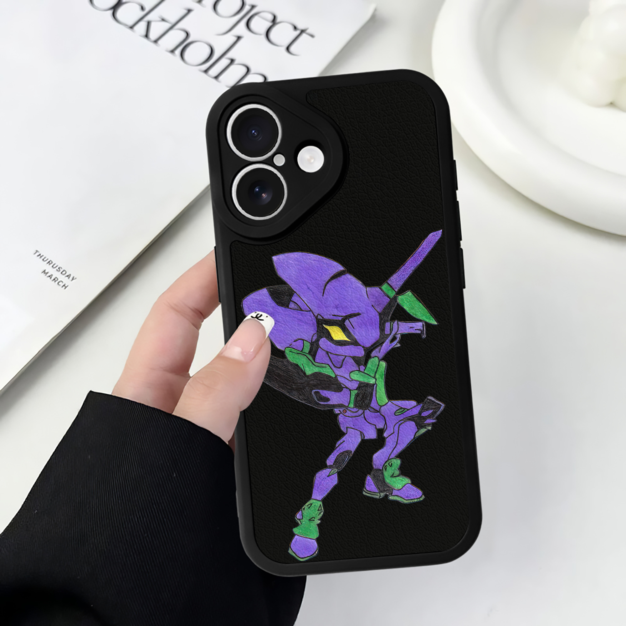 （画像用） EVA 新世紀エヴァンゲリオン 【iPhone 16シリーズ対応】シリコンスマホケース（レザー調） 材質：シリコン